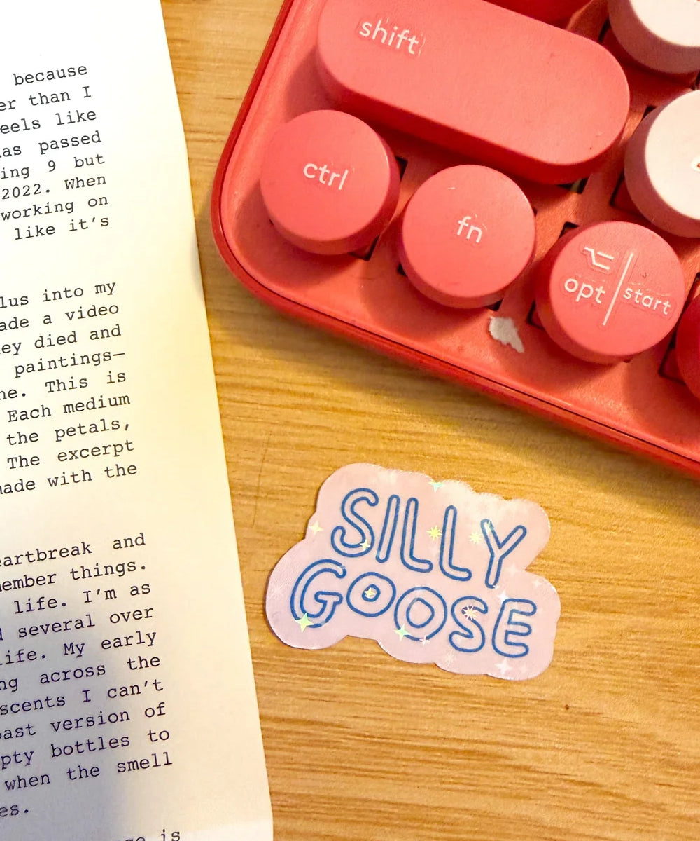 pastel silly goose sticker