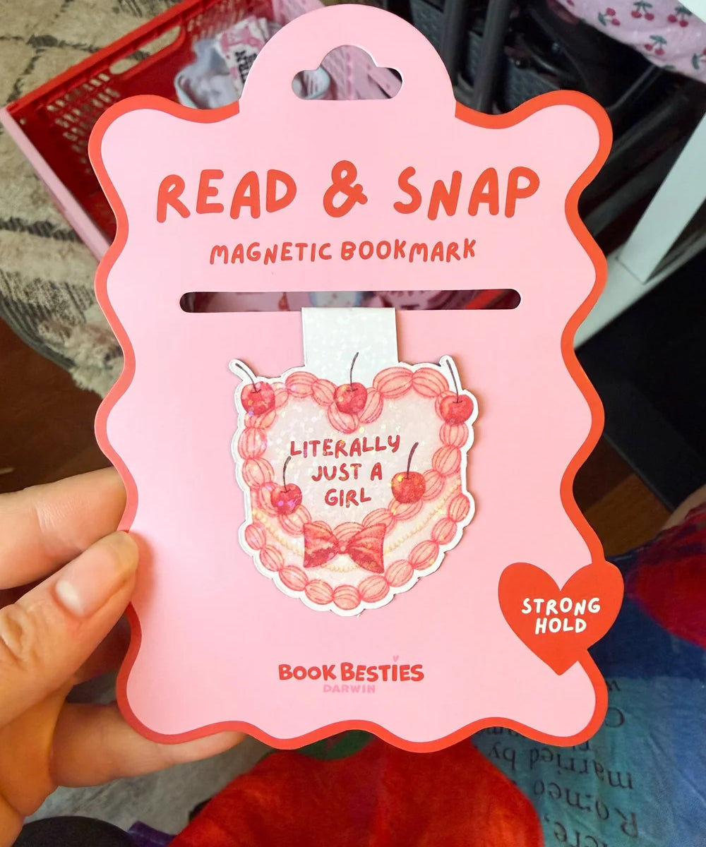 literally a girl vintage cake read & snap bookmark