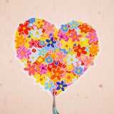 colourful posy heart sticker