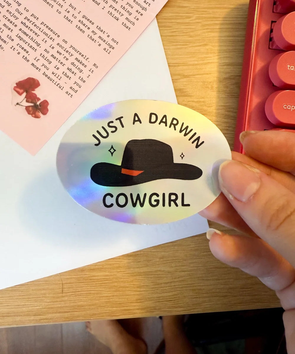 just a darwin cowgirl sticker
