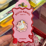 bestie badges - silly goose society pink