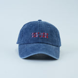 just here for vibes cap - denim