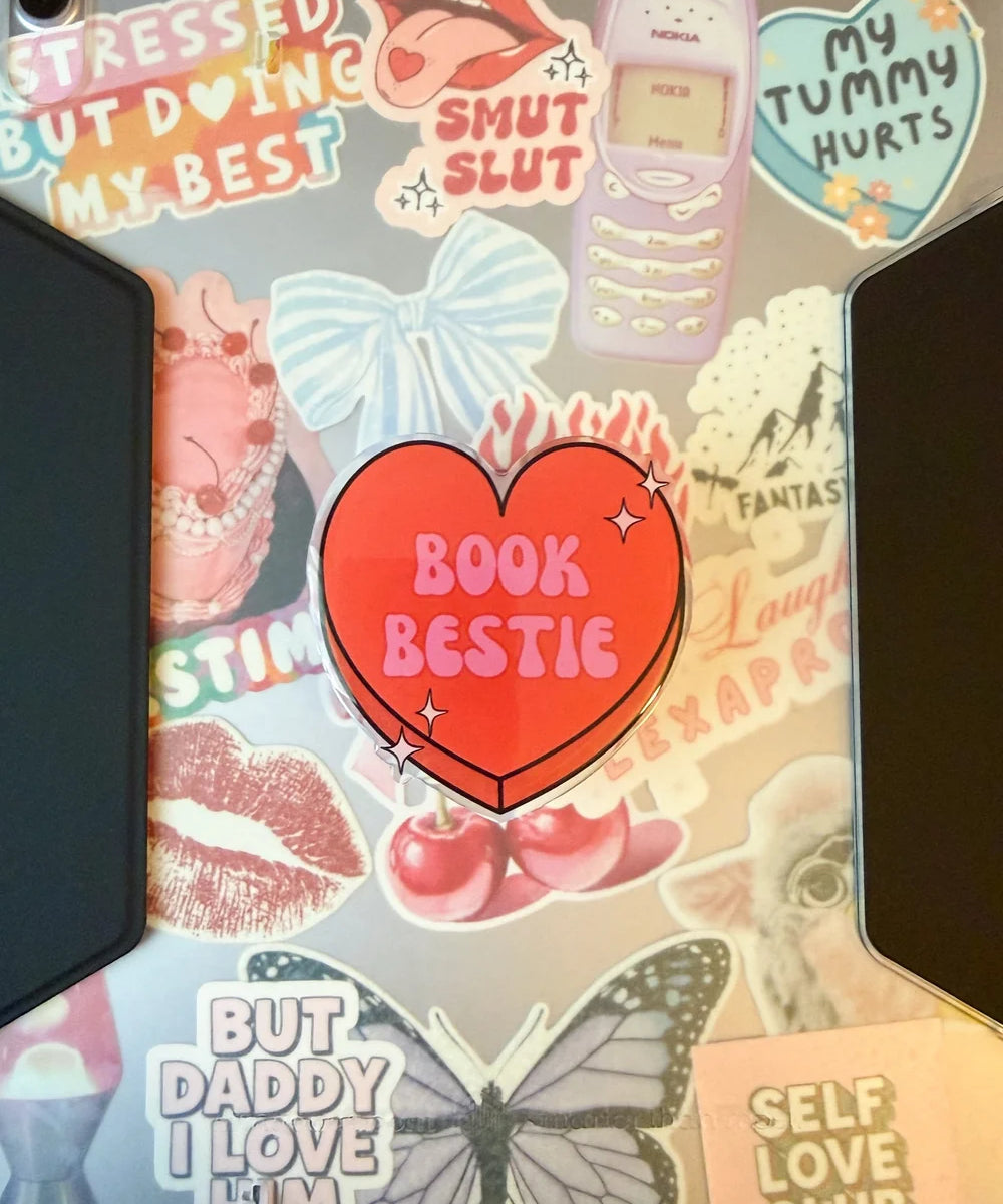 get a grip e-reader holder - bestie heart