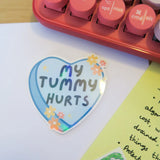 my tummy hurts sticker