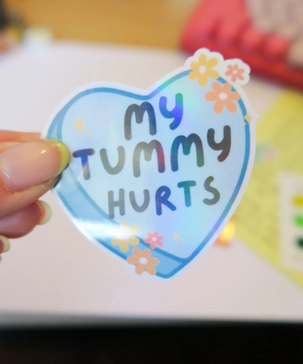 my tummy hurts sticker
