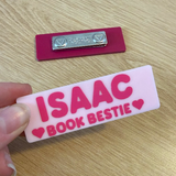 book besties acrylic name badge