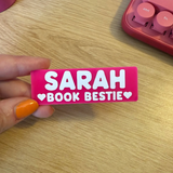 book besties acrylic name badge