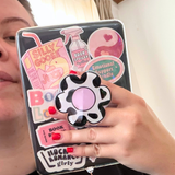 get a grip e-reader holder - cow print floral