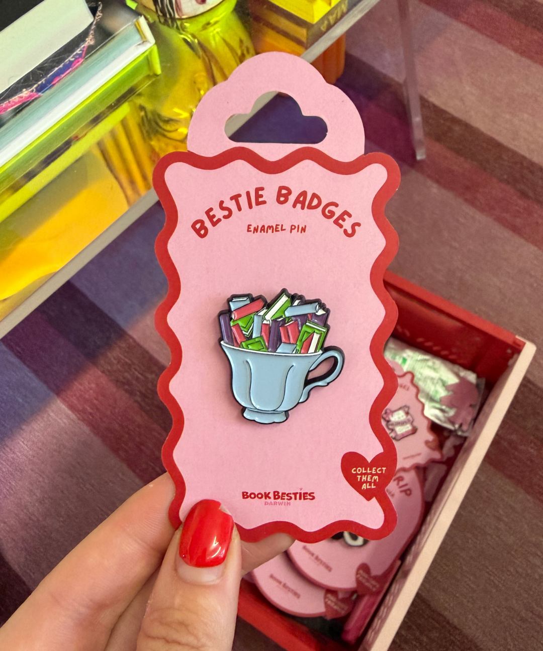 bestie badges - cup of books